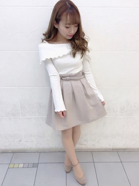 「S/S」｜長澤麻唯さん（レディース・147cm）の冬コーディネート