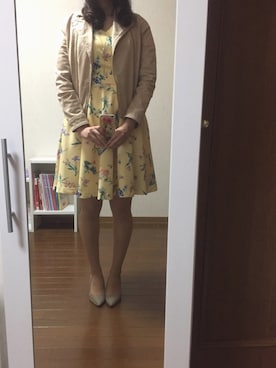 「ベルイエロー」｜「アイテム（ジャケット/アウター）」を使った、そらそらさん（レディース・160cm）の春コーディネート
