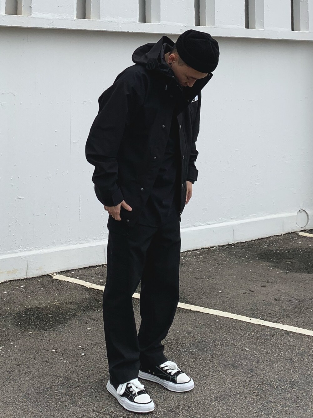 「THE NORTH FACE」｜「THE NORTH FACEのアイテム（ジャケット/アウター、ブラック系）」を使った、NICHOLASさん（メンズ・174cm）の春コーディネートの1枚目の写真