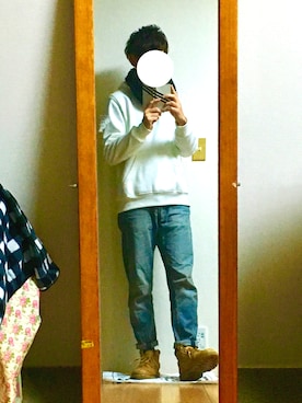「プルオーバーパーカー」｜「アイテム（ブーツ）」を使った、どむさん（メンズ・173cm）の冬コーディネート
