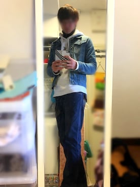 「ロング丈パーカー」｜どむさん（メンズ・173cm）の冬コーディネート