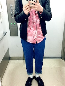 「SHIPS JET BLUE（シップスジェットブルー）のアイテム（デニムパンツ）」を使った、どむさん（メンズ・173cm）の春コーディネート