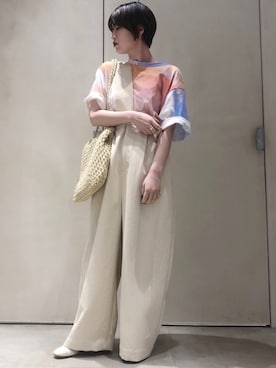 「note et silence （ノートエシロンス）のアイテム（パンツ）」を使った、UEMURAさん（レディース・155cm）の春コーディネート