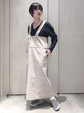 cardo fabrica コットンリネン オックスサスペンダースカート cardo fabrica コットンリネン オックスサスペンダースカート