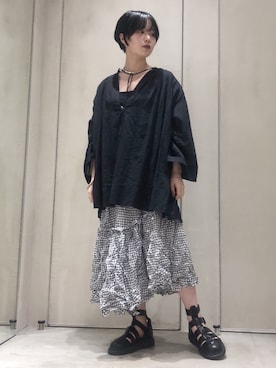 「アイテム（チョーカー）」を使った、UEMURAさん（レディース・155cm）の夏コーディネート