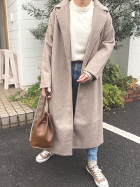 「MOUSSY（マウジー）のMVS SKINNY（デニムパンツ）」を使った、sayさん（レディース・160cm）の冬コーディネート