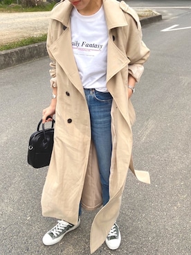 「LVEU.（ラブユ.）のアイテム（トレンチコート）」を使った、sayさん（レディース・160cm）の春コーディネート