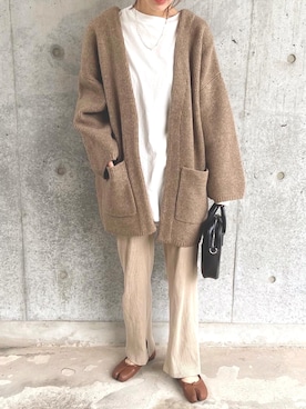 「秋のカフェオレコーデ」｜「アイテム（ノーカラージャケット）」を使った、sayさん（レディース・160cm）の秋コーディネート