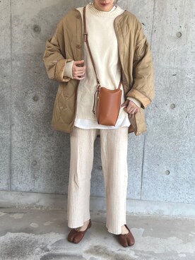 「GUコーデ」｜「アイテム（ノーカラージャケット）」を使った、sayさん（レディース・160cm）の秋コーディネート