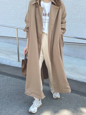 「titivate（ティティベイト）のアイテム（ステンカラーコート）」を使った、sayさん（レディース・160cm）の秋コーディネート