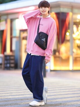 Kangol カンゴール のスウェット ピンク系 を使ったメンズ人気ファッションコーディネート Wear