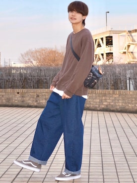 「DOOPZ（ドープス）のアイテム（スウェット）」を使った、犬飼京 inukai keiさん（メンズ・183cm）の春コーディネート