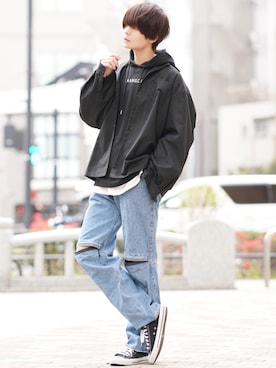 KEI (犬飼 京)さんの「＜monkey time＞ DENIM KNEE ZIP PANTS/デニムパンツ」を使ったコーディネート