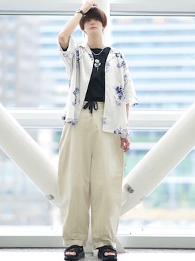 「glamb（グラム）のアイテム」を使った、犬飼京 inukai keiさん（メンズ・183cm）の夏コーディネート