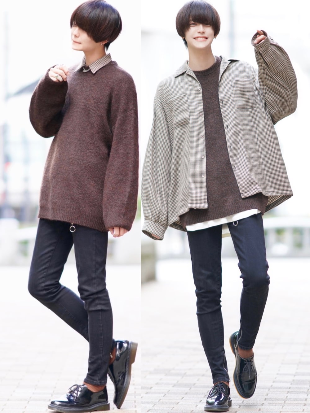 その他のシャツ/ブラウス、ホワイト系のTシャツ/カットソー、ブラック系のデニムパンツを着用したメンズの秋コーディネートの1枚目の写真
