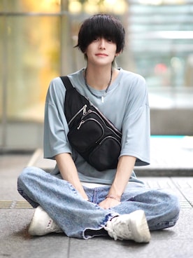 「ADRER（アドラー）の【ADRER】サイドジップレイヤードタンク（タンクトップ）」を使った、犬飼京 inukai keiさん（メンズ・183cm）の夏コーディネート