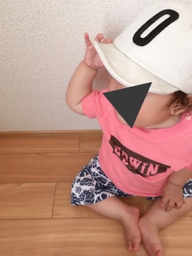 「9ヶ月」｜「アイテム（キャップ）」を使った、niiさん（キッズ・70cm）の夏コーディネート