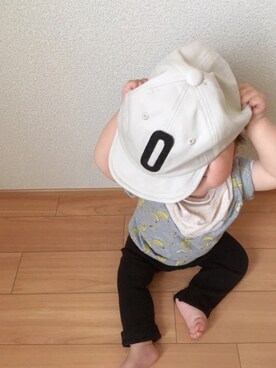 「9ヶ月」｜「アイテム（キャップ）」を使った、niiさん（キッズ・70cm）の夏コーディネート
