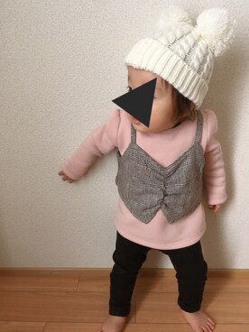 「グレンチェック」｜「アイテム（アンサンブル）」を使った、niiさん（キッズ・70cm）の秋コーディネート