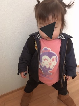 「BREEZE（ブリーズ）のアイテム（その他アウター）」を使った、niiさん（キッズ・70cm）の冬コーディネート
