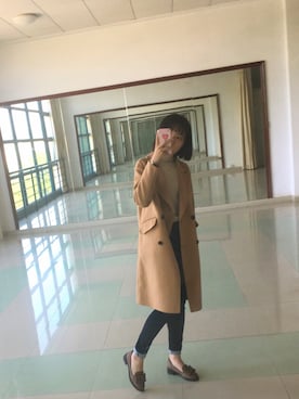 「アイテム（ダッフルコート）」を使った、小杏同学-さん（レディース・158cm・10代）の秋コーディネート