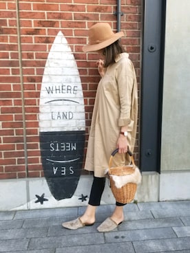 「MONKI（モンキ）のアイテム（帽子）」を使った、mii◡̈⃝さん（レディース・170cm）の秋コーディネート
