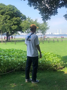 「Carhartt（カーハート）のカーハート ストラップバックキャップ ODESSA  CHARHARTT（キャップ）」を使った、おがわさん（レディース・156cm）の夏コーディネート