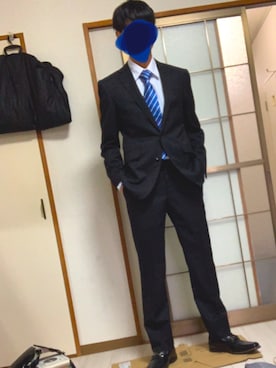 「SUIT SELECT（スーツセレクト）のアイテム（ジャケット/アウター）」を使った、hideumiさん（メンズ・171cm）の春コーディネート