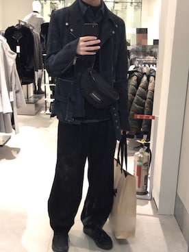 「CHRISTIAN DADA（クリスチャンダダ）のアイテム（ライダースジャケット）」を使った、cryさん（メンズ・176cm）の秋コーディネート