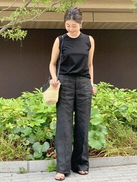 「AP STUDIO（エーピーストゥディオ）のアイテム（サンダル）」を使った、staff Wさん（レディース・168cm）の春コーディネート