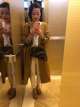 「BEAMS（ビームス）のアイテム（トレンチコート）」を使った、Jennyさん（レディース・152cm）の春コーディネート