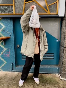 「Hender Scheme（エンダースキーマ）のアイテム（キャップ）」を使った、コータさん（メンズ・165cm）の冬コーディネート
