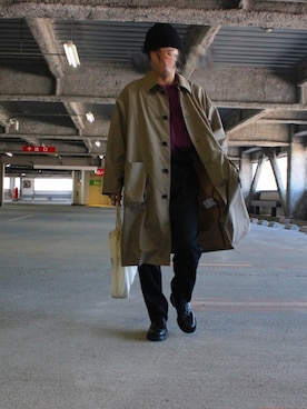 「VOAAOV（ヴォアーブ）のアイテム（ステンカラーコート）」を使った、コータさん（メンズ・165cm）の冬コーディネート