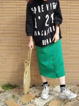 「5PREVIEW（ファイブプレビュー）のアイテム」を使った、namiさん（レディース・157cm）の春コーディネート