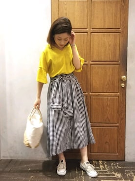 「yellow」｜namiさん（レディース・157cm）の春コーディネート