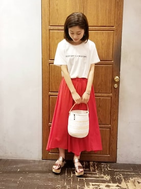 「YECCA VECCA（イェッカヴェッカ）のアイテム」を使った、namiさん（レディース・157cm）の夏コーディネート