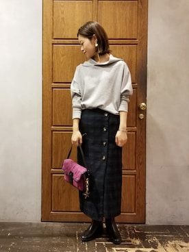 「YECCA VECCA（イェッカヴェッカ）のアイテム」を使った、namiさん（レディース・157cm）の秋コーディネート