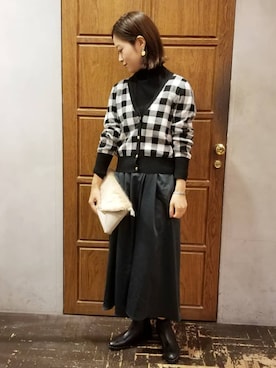 「グリーンスカート」｜namiさん（レディース・157cm）の秋コーディネート