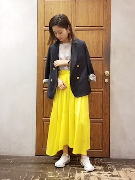 「yellow」｜namiさん（レディース・157cm）の春コーディネート