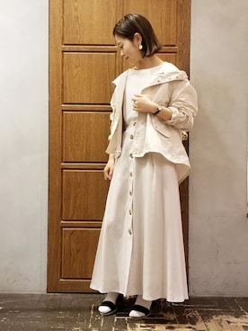 「YECCA VECCA（イェッカヴェッカ）のアイテム（マウンテンパーカー）」を使った、namiさん（レディース・157cm）の春コーディネート