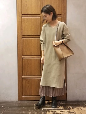 「秋のカフェオレコーデ」｜namiさん（レディース・156cm）の秋コーディネート