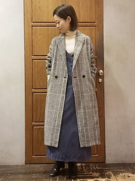 「アイテム（チェスターコート、その他）」を使った、namiさん（レディース・156cm）の秋コーディネート