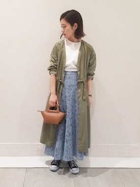 「YECCA VECCA（イェッカヴェッカ）のアイテム」を使った、namiさん（レディース・156cm）の春コーディネート