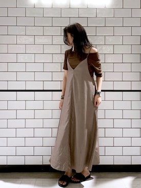 「キャミソールワンピ」｜「アイテム（ワンピース/ドレス）」を使った、yoshiさん（レディース・166cm）の夏コーディネート