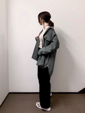 「タートルネック」｜「アイテム（カバーオール）」を使った、yoshiさん（レディース・166cm）の秋コーディネート