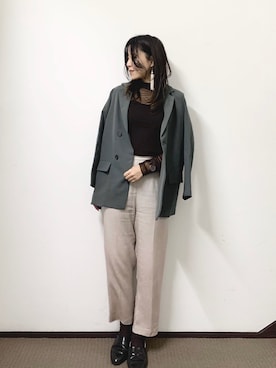「アイテム（テーラードジャケット）」を使った、yoshiさん（レディース・166cm・20代）の冬コーディネート