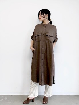 「部屋撮り」｜「アイテム（ワンピース/ドレス）」を使った、yoshiさん（レディース・167cm）の春コーディネート