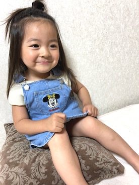 「petit main」｜「アイテム（サロペット/オーバーオール）」を使った、AKRさん（キッズ・90cm）の春コーディネート