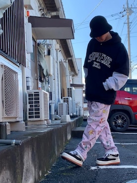 「vetements」｜「アイテム（帽子）」を使った、forkさん（メンズ・169cm）の冬コーディネート