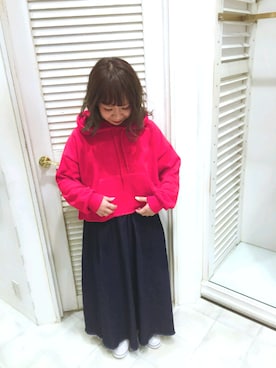 「AS KNOW AS PINKY（アズノゥアズピンキー）のアイテム（スウェット）」を使った、pucchinさん（レディース・148cm）の冬コーディネート